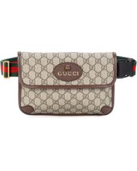 Gucci Leather-trimmed Belt Bag - Brown