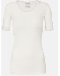 Calvin Klein - Ribbed-Knit Cotton-Blend Top - Lyst