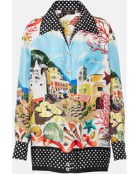 Dolce & Gabbana - Capri Printed Silk Satin Shirt - Lyst