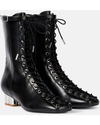 Ganni - Oleatex Eyelets Lace-Up Ankle Boots - Lyst
