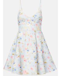 Zimmermann - Vestido Corto Lucky De Lino Floral - Lyst