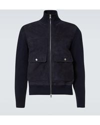 Moncler - Suede-Trimmed Wool And Cotton Jacket - Lyst