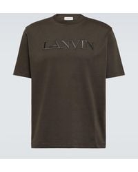 Lanvin - T-shirt in jersey di cotone con logo - Lyst