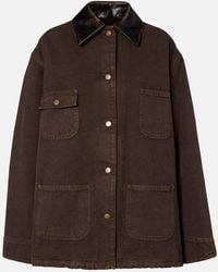 Prada - Leather-Trimmed Cotton Canvas Field Jacket - Lyst