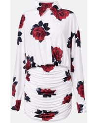 Norma Kamali - Bedrucktes Minikleid Aus Jersey - Lyst