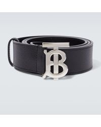 Burberry - Tb Monogram Leather Belt - Lyst