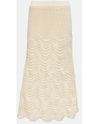 Zimmermann - Devi Crochet Cotton Midi Skirt - Lyst