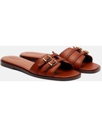 Zimmermann - Goldie Leather Slides - Lyst