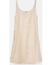 STAUD - Aurielle Sequined Tulle Minidress - Lyst