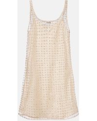 STAUD - Aurielle Sequined Tulle Minidress - Lyst