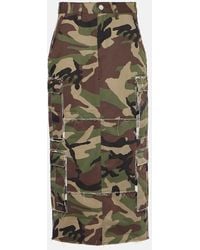 Vetements - Camouflage Cotton Cargo Midi Skirt - Lyst