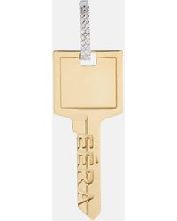 Eera Eera Einzelner Ohrring Key Big aus 18kt Gelbgold mit Diamanten - Mettallic