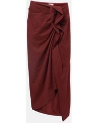 Dries Van Noten - Ruffled Cotton Midi Skirt - Lyst