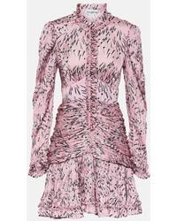 Rabanne - Printed Ruched Minidress - Lyst
