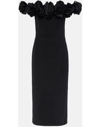 Rebecca Vallance - Odetta Floral-Applique Midi Dress - Lyst