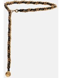 Etro - Cinturon De Cadena De Piel Con Logo - Lyst