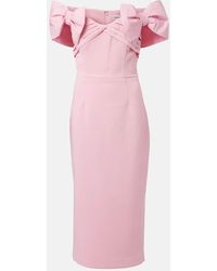 Rebecca Vallance - Isabella Bow-Detail Crepe Midi Dress - Lyst