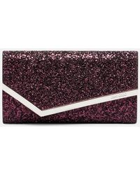 Jimmy Choo - Emmie Glitter Clutch - Lyst