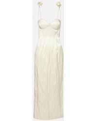Magda Butrym - Floral-Applique Cotton-Blend Bustier Dress - Lyst