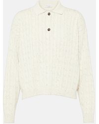 Brunello Cucinelli - Cable-Knit Cotton-Blend Polo Sweater - Lyst