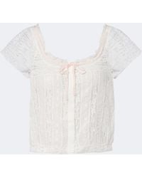 Doen - Greta Embroidered Lace Cotton Top - Lyst