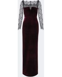 Roland Mouret - Lace-Trimmed Velvet Gown - Lyst