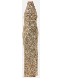 ROTATE BIRGER CHRISTENSEN - Sequined Halterneck Gown - Lyst