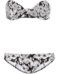 Lisa Marie Fernandez Bandeau-Bikini Poppy Black Floral - Schwarz