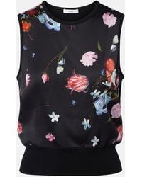 Erdem - Floral Printed Wool Top - Lyst