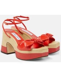 Jimmy Choo - Ricia 95 Leather Platform Sandals - Lyst