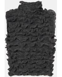 Alaïa - Top De Cuello Alto De Mezcla De Mohair Fruncido - Lyst