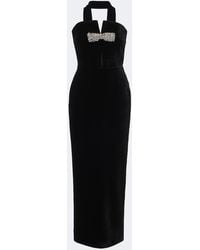 The New Arrivals Ilkyaz Ozel - Holly Embellished Scarf-Detail Velvet Gown - Lyst