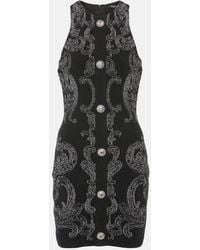 Balmain - Vestido Corto Con Motivo De Lurex - Lyst