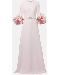 Safiyaa - Belted Ruffled Cotton Gown - Lyst