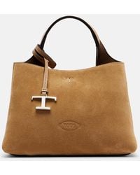 Tod's - Apa Mini Suede Tote Bag - Lyst