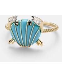 Yvonne Léon - Crabe Coquillage 9Kt Ring With And Diamonds - Lyst