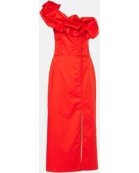 Johanna Ortiz - Ruffled One-Shoulder Poplin Gown - Lyst