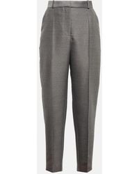 TOTEME - Mid-Rise Straight Cotton And Wool-Blend Pants - Lyst
