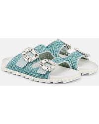 Roger Vivier - Slidy Viv' Crystal-Embellished Sandals - Lyst