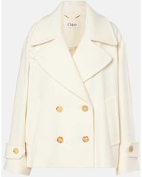 Chloé - Cropped Wool-Blend Coat - Lyst