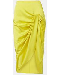 Stella McCartney - Draped Satin Pencil Skirt - Lyst