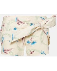 Rabanne - Bedruckte Shorts Aus Baumwolle - Lyst