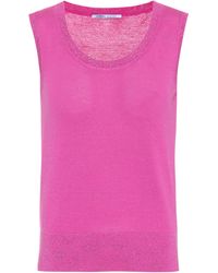 Agnona Cotton-blend Sleeveless Top - Pink