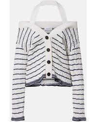McQueen - Cable-Knit Striped Cardigan - Lyst