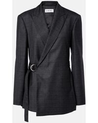Loewe - Prince Of Wales Check Wool Wrap Blazer - Lyst