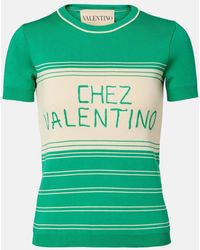 Valentino - Chez Striped Cotton Top - Lyst