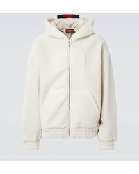 Gucci - Web Stripe Wool-Blend Fleece Hoodie - Lyst