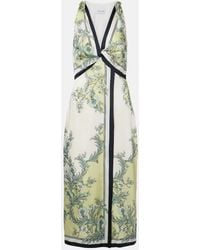 Veronica Beard - Robe Midi Kaliza En Serge A Fleurs - Lyst