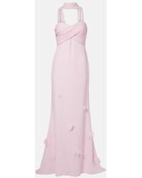Self-Portrait - Scarf-Detail Georgette Gown - Lyst