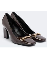 Gucci - Signora Horsebit Patent Leather Pumps - Lyst